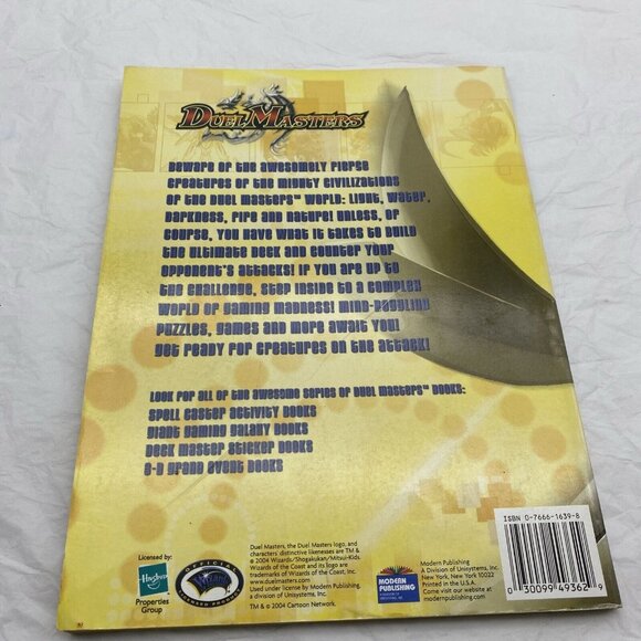 DUEL MASTERS Giant Gaming‎ Galaxy Activity Hasbro 2004 KIDS' Book UNUSED Cartoon - Picture 7 of 16
